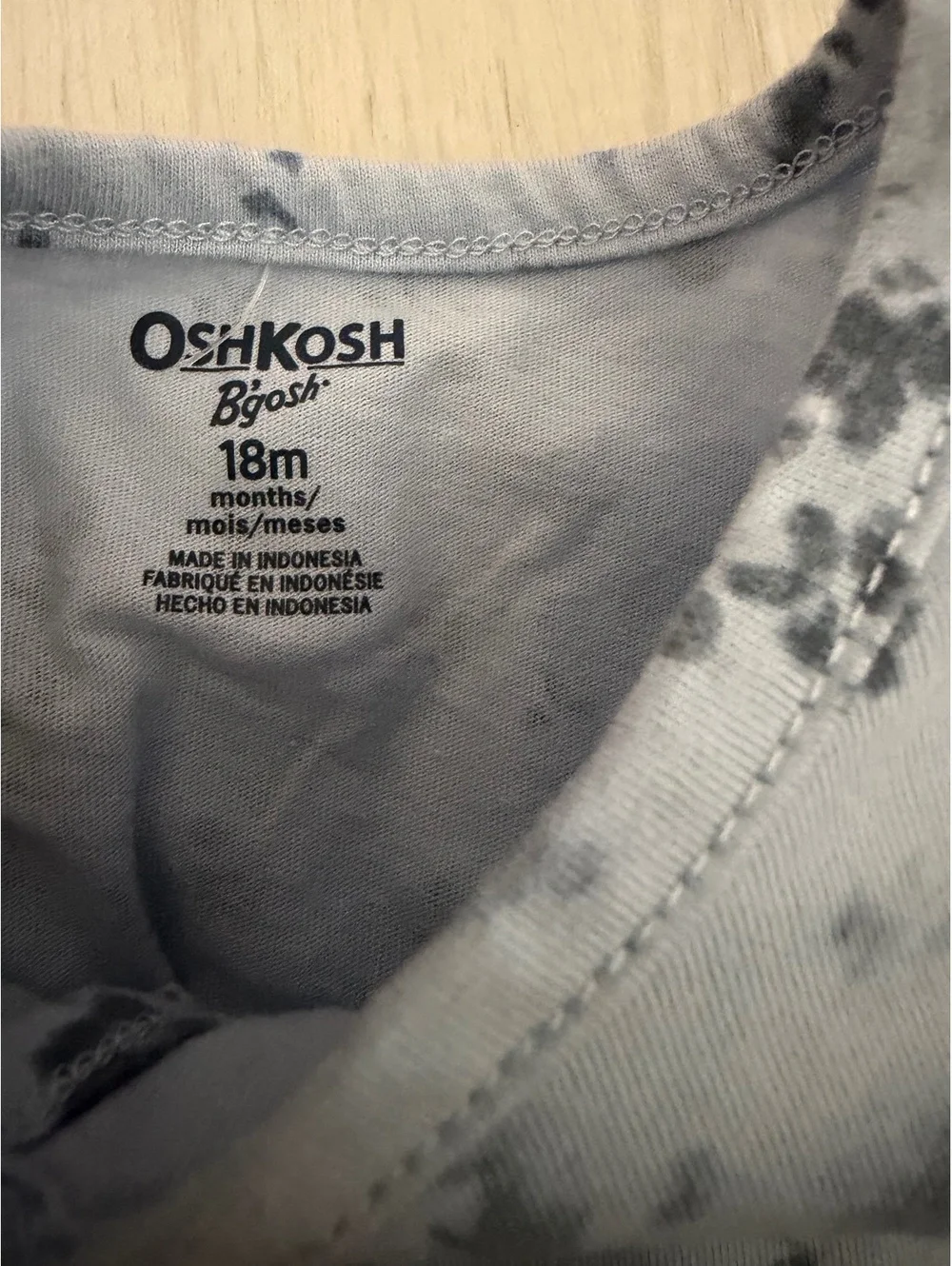 18m • OshKosh • Baby Toddler Girl • Light blue grey floral print long sleeve top